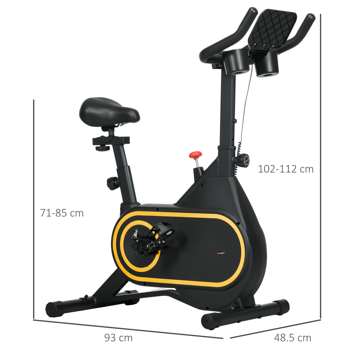 SPORTNOW Stationary Exercise Bike with LCD Display & 8 Resistance Levels – Home Cardio Training - All Round Fitness