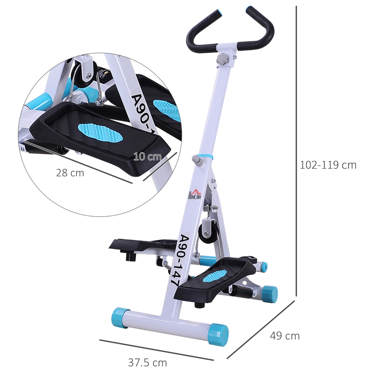 Foldable Cardio Stepper with Handle Bars – Compact Fitness Equipment for Home - All Round Fitness