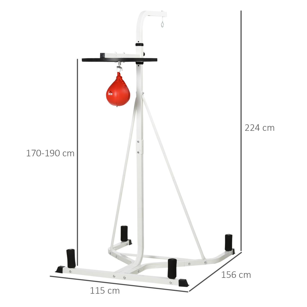 Adjustable Speed Bag Stand - HOMCOM Heavy-Duty Boxing Fitness Station - All Round Fitness