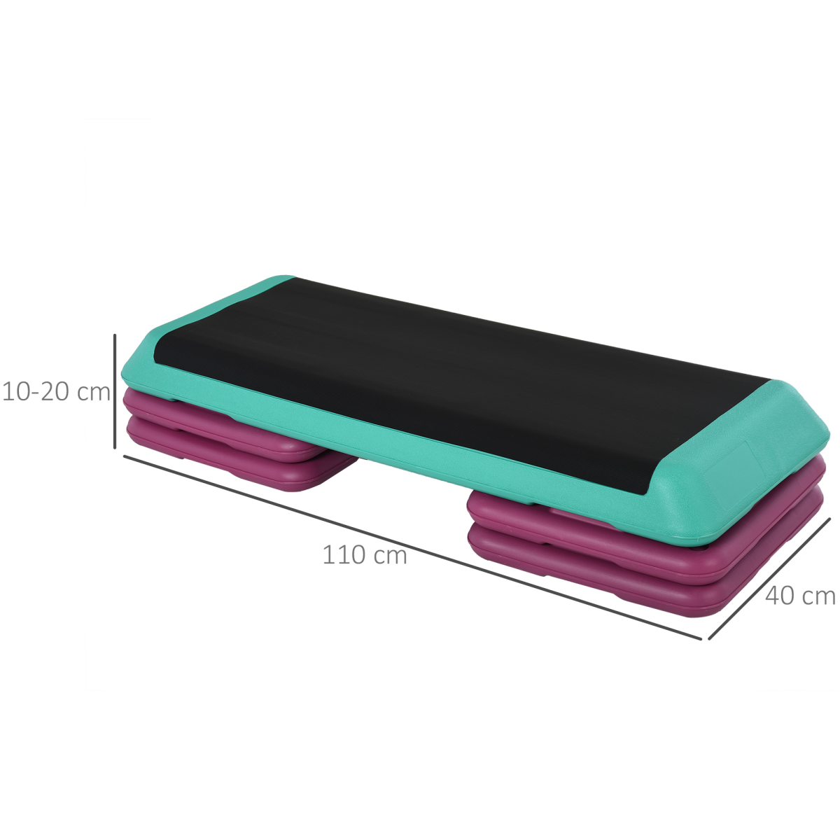 Adjustable Aerobic Stepper - Compact Indoor Workout Equipment by HOMCOM - All Round Fitness