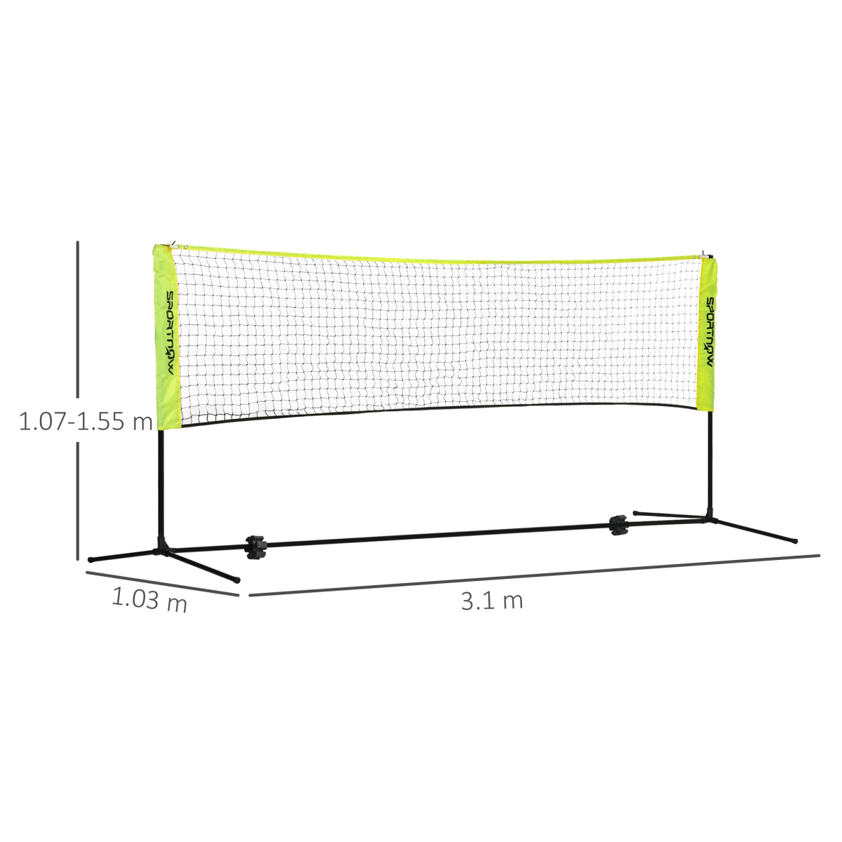 SPORTNOW 3m Adjustable Badminton Net – Multi-Sport Net for Tennis, Pickleball & Volleyball - All Round Fitness