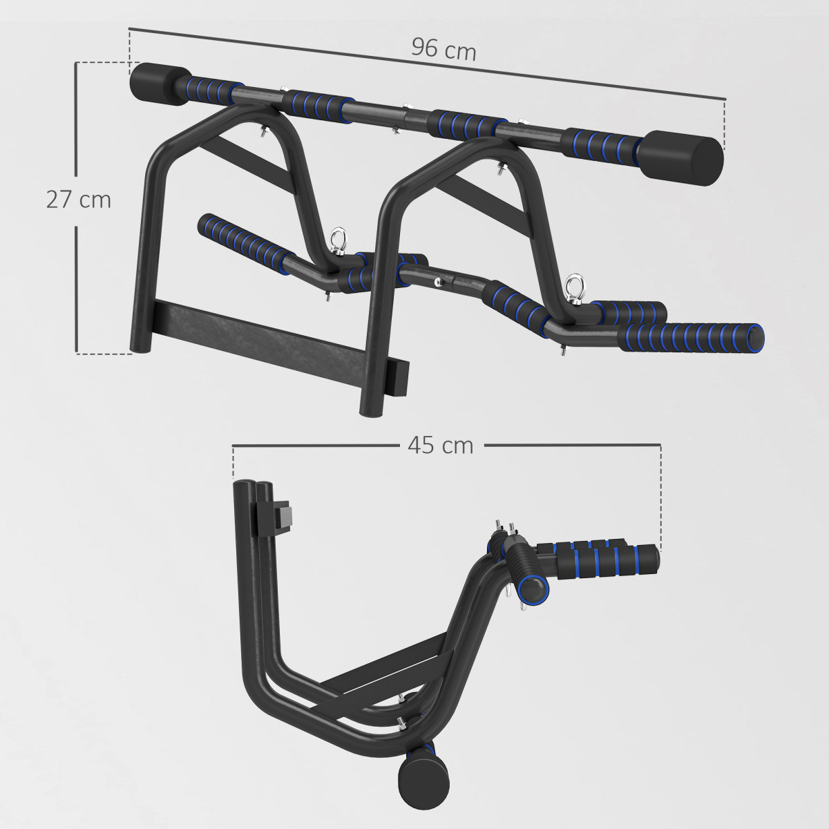 Multi-Grip Pull-Up & Chin-Up Bar for Doorway or Wall Mount – Non-Slip Handles, 150kg Capacity