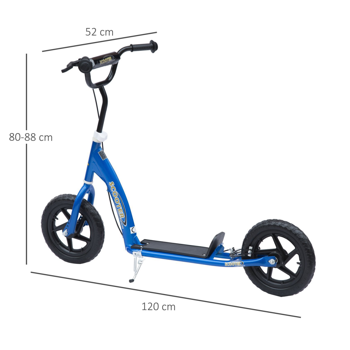 Adventure-Ready Kids Push Scooter with 12" EVA Tires - Blue by HOMCOM - All Round Fitness