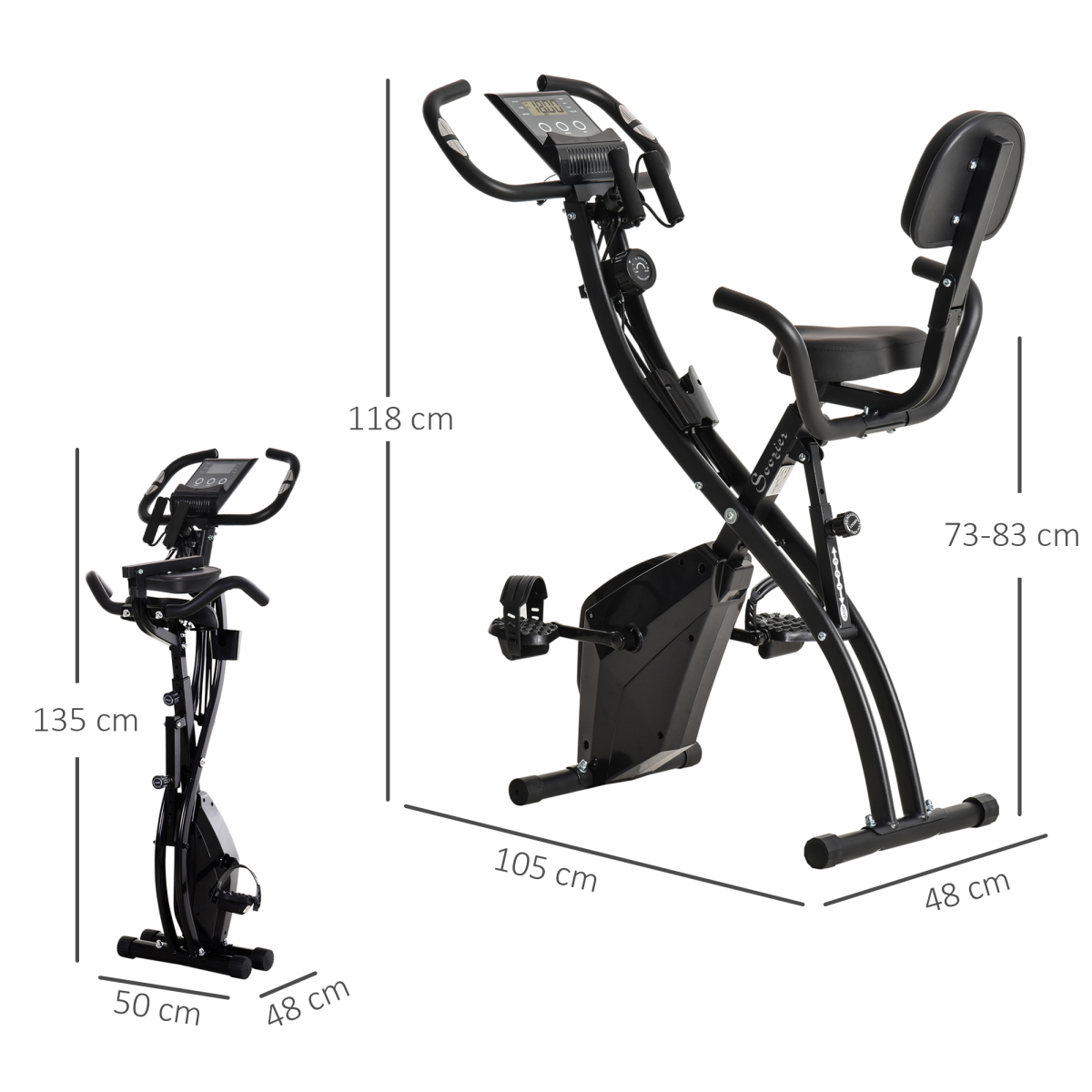 Versatile 2-in-1 Upright & Recumbent Bike with 8 Resistance Levels & Pulse Monitor - All Round Fitness