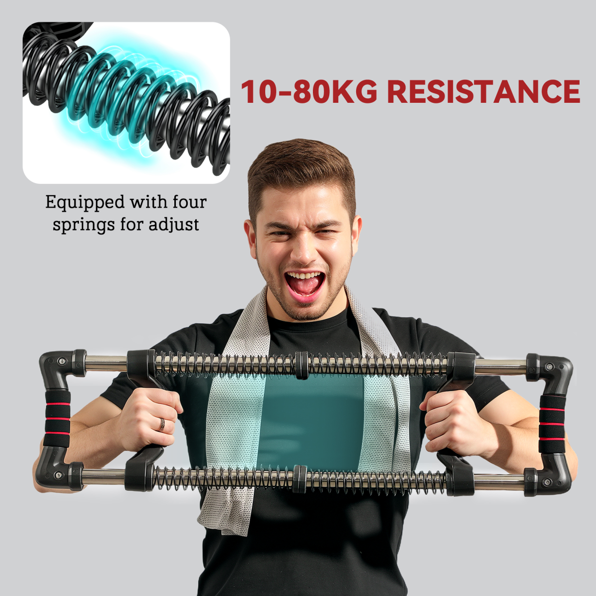Adjustable Chest Expander – 10-50kg Resistance Strength Training for Men & Women