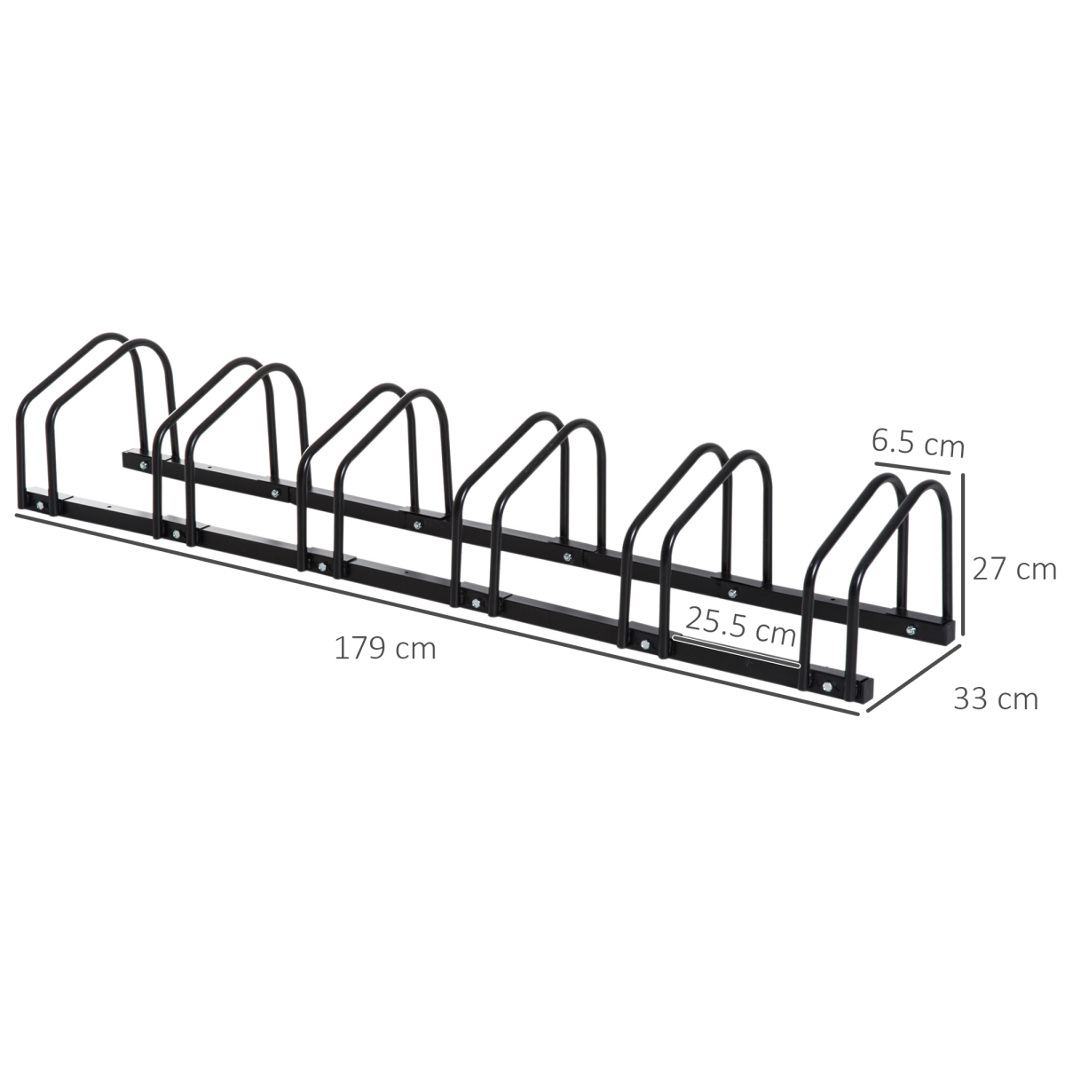 Secure 6-Bike Storage Rack - Heavy-Duty Locking Floor & Wall Mount - Black - All Round Fitness