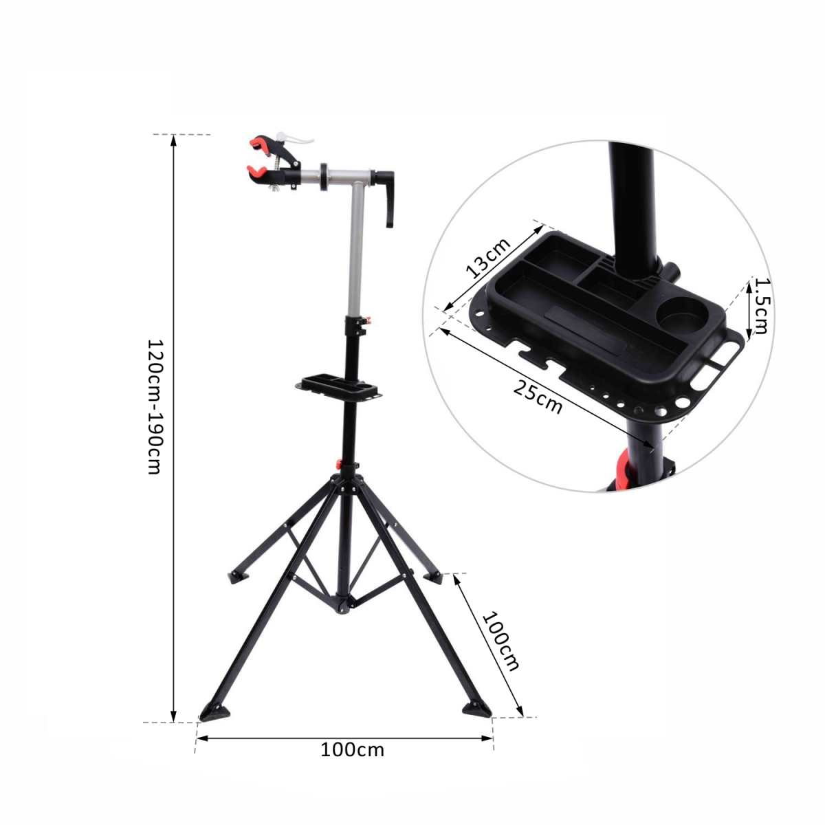 Adjustable Folding Bike Repair Stand - Ultimate Maintenance Tool by HOMCOM - All Round Fitness