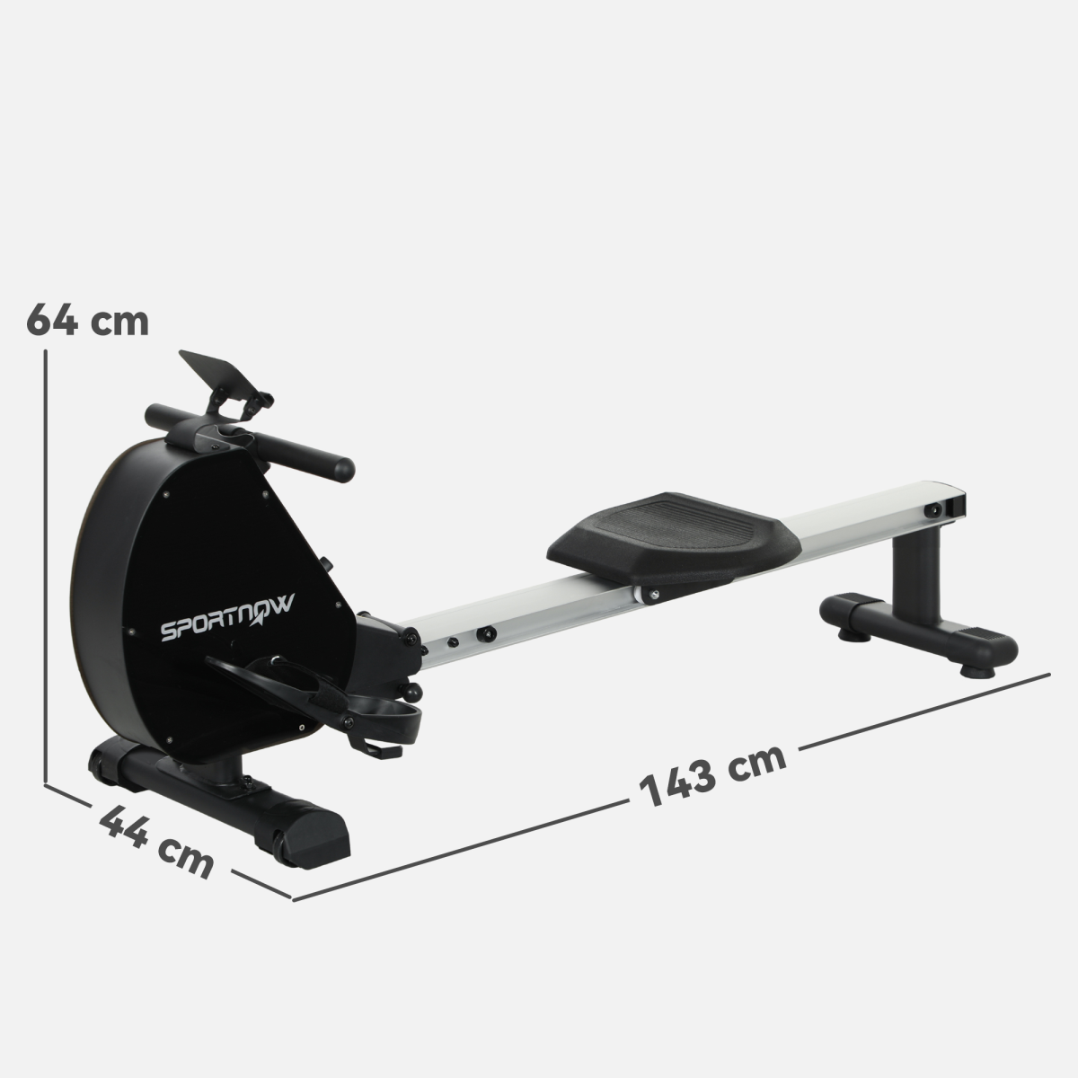 Folding Magnetic Rowing Machine with 16 Resistance Levels, LCD Monitor & Device Holder