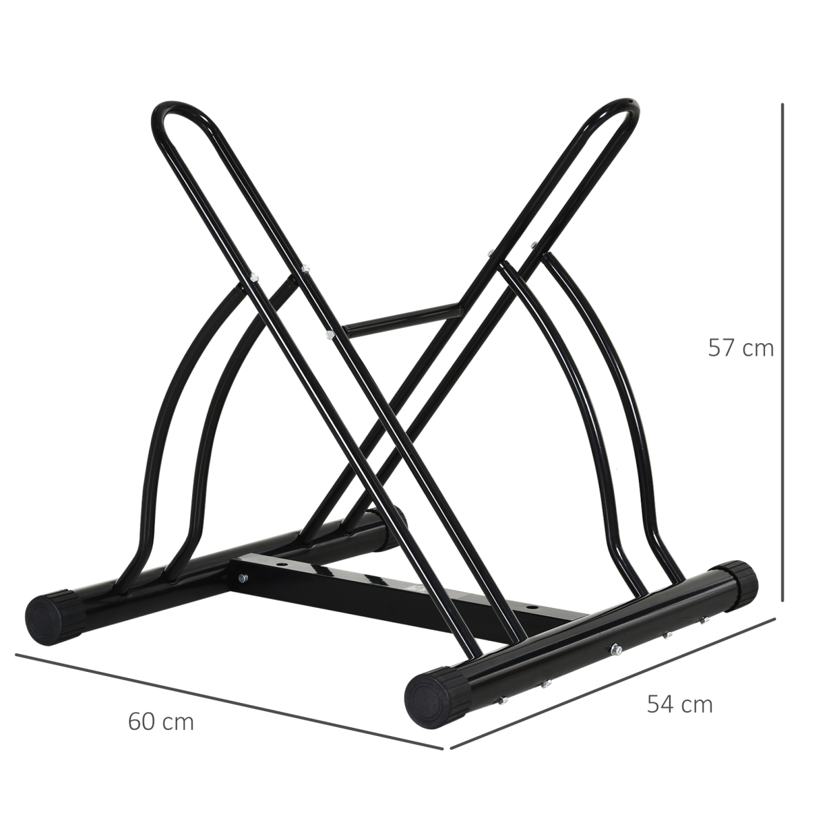 Versatile Reversible Steel Bike Rack with Protective Foot Caps - HOMCOM - All Round Fitness