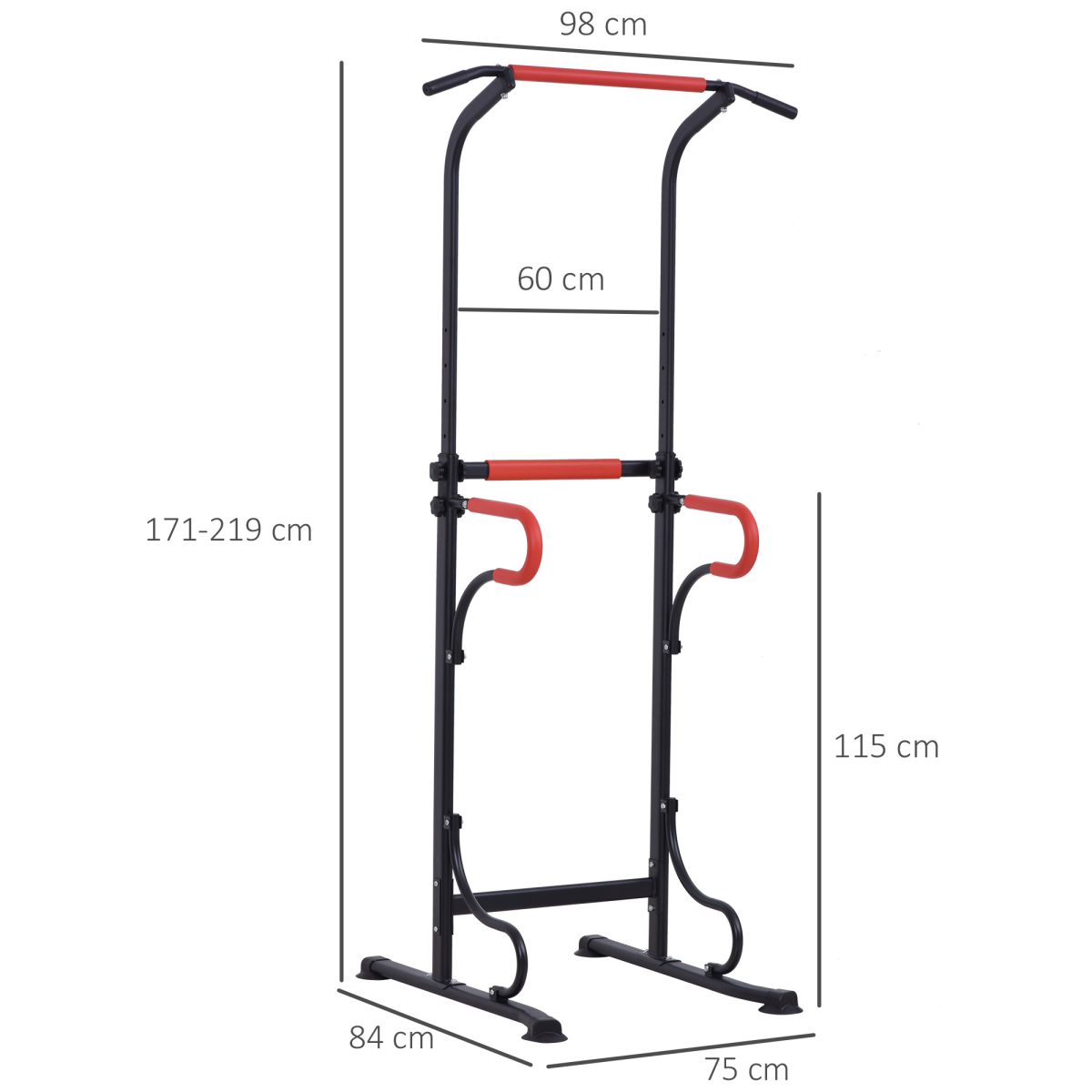 Adjustable Steel Power Tower: Ultimate Multi-Use Gym Station for Total Body Workout - All Round Fitness