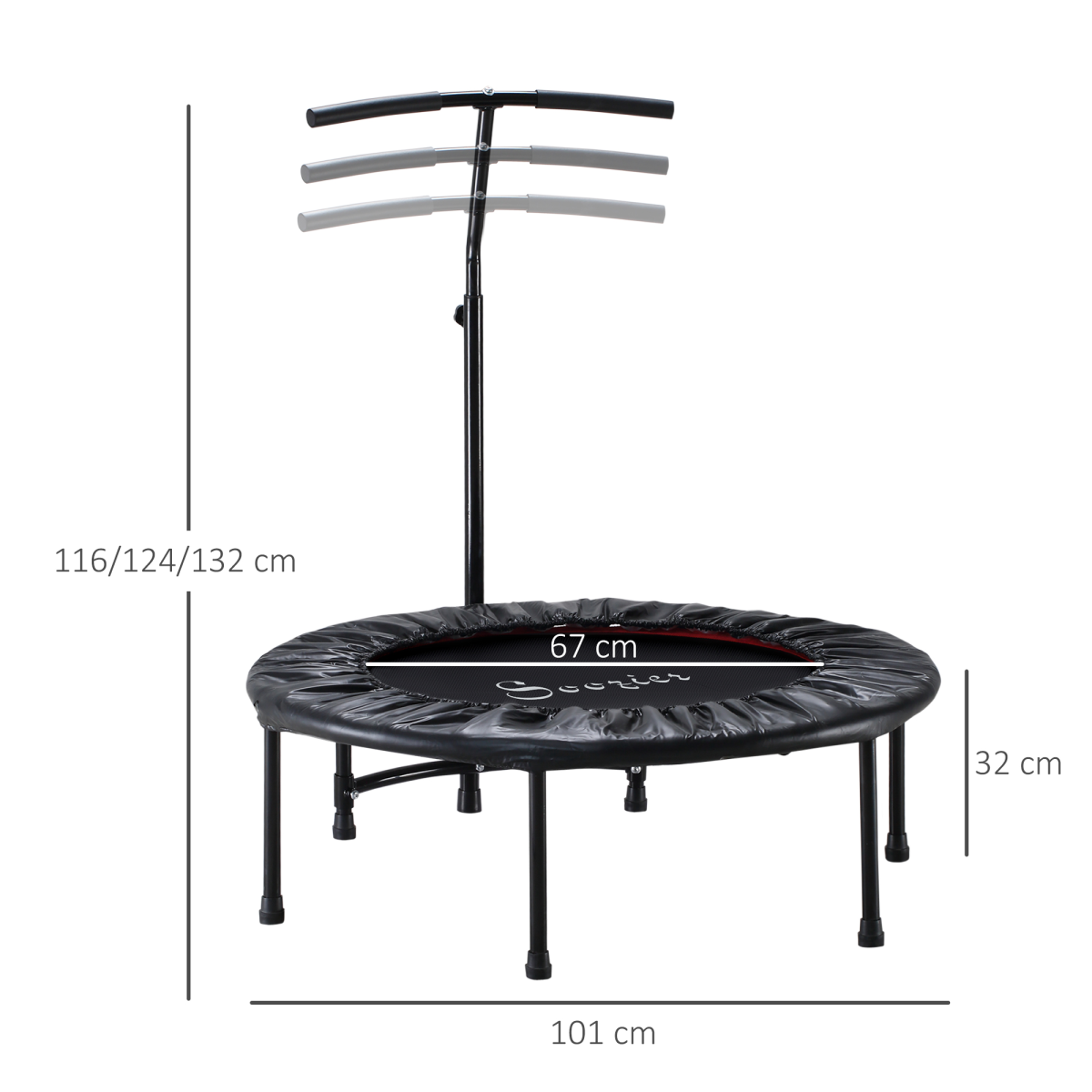 Bounce & Burn: 40'' Mini Trampoline for Kids & Adults with Safety Handle - All Round Fitness