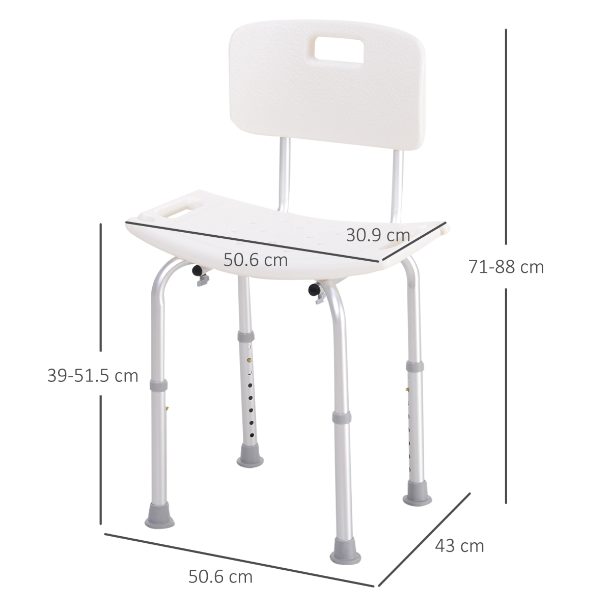 Adjustable Bath Chair for Safety - Durable Shower Seat for Elderly & Disabled - All Round Fitness