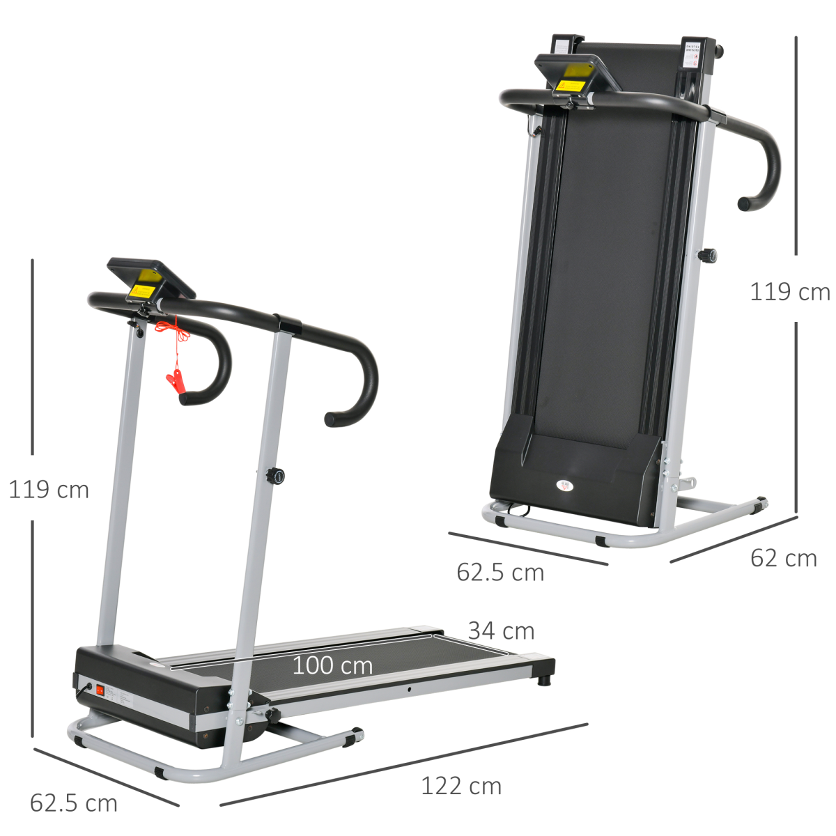 Portable Folding Electric Treadmill - 1.25HP Home Fitness Machine - All Round Fitness