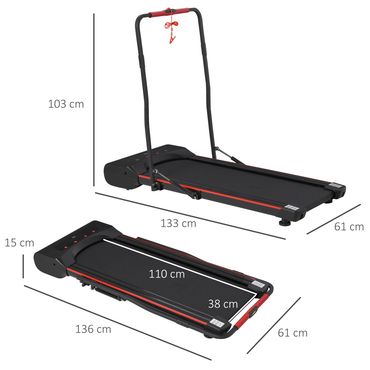 Walking Machine with LED Display & Remote Control – Foldable Treadmill for Home Fitness (1–6km/h) - All Round Fitness