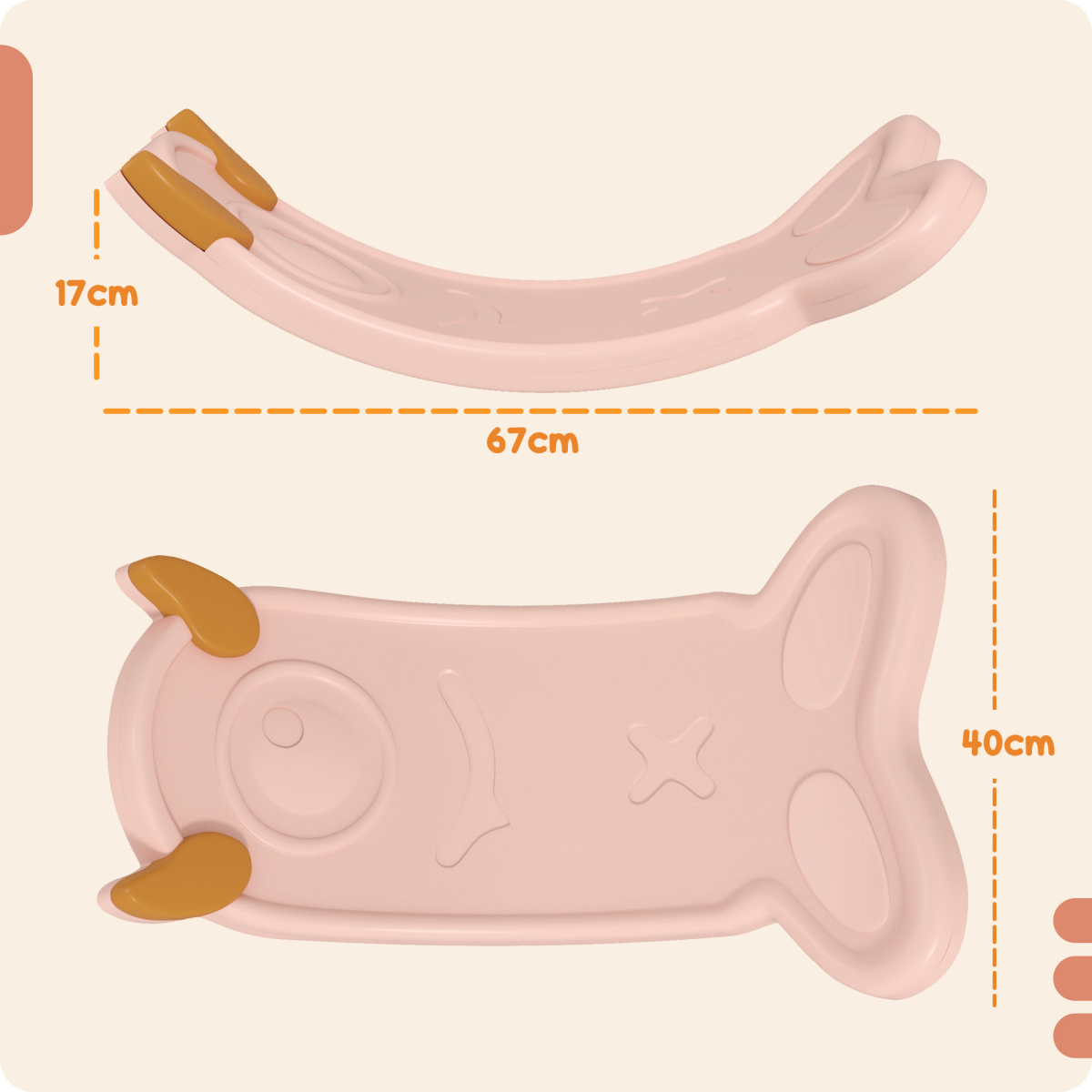 AIYAPLAY Balance Board for Kids – Balance Training & Sensory Play (Light Blue, Pink, Yellow)