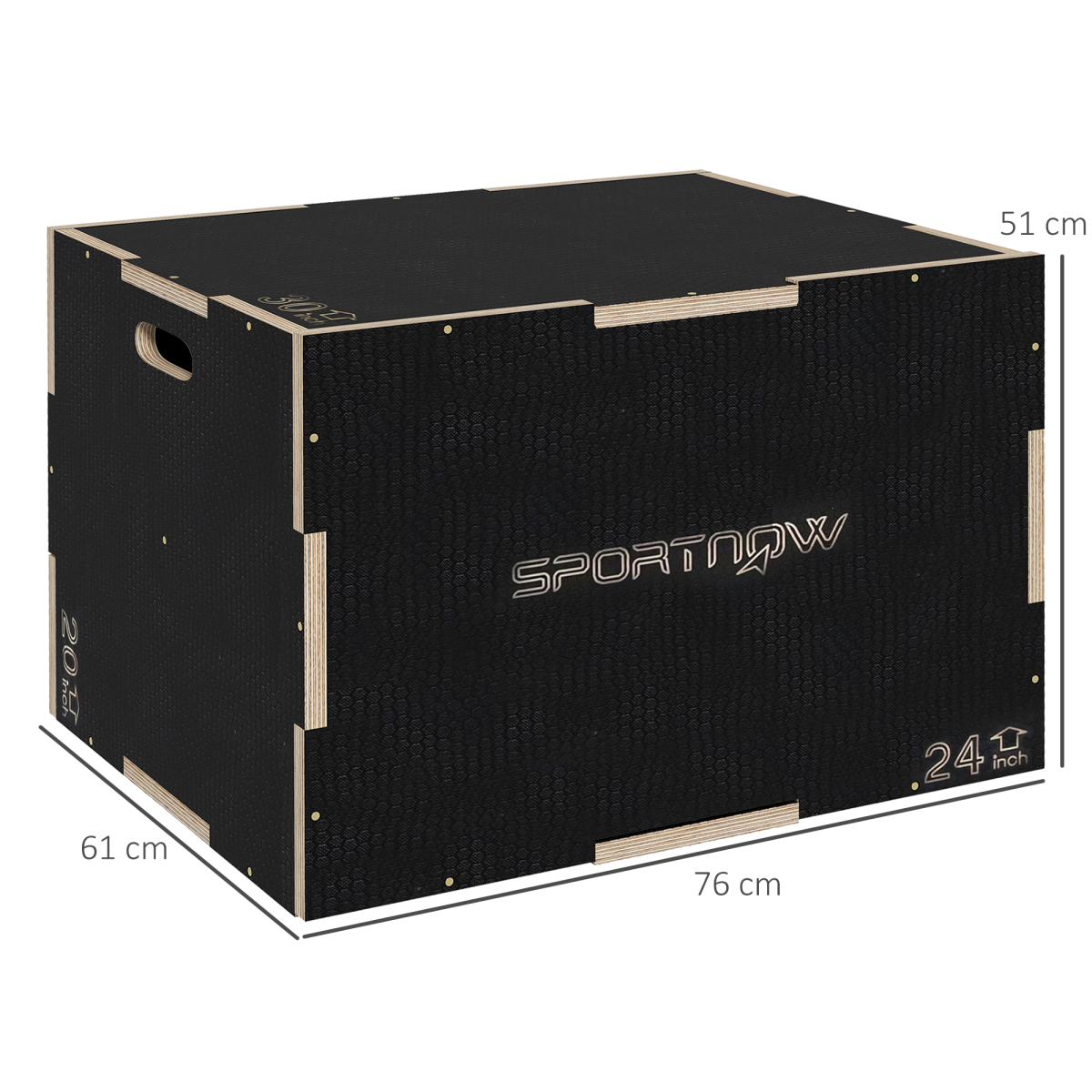 SPORTNOW Adjustable Plyometric Jump Box - Versatile Home Gym Essential - All Round Fitness