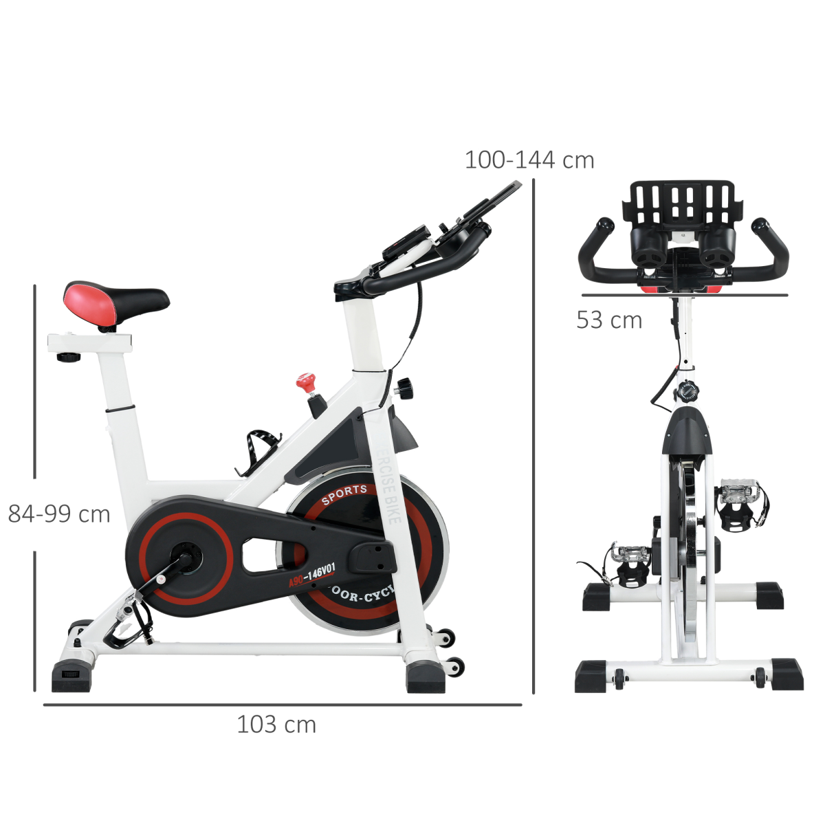 8kg Flywheel Exercise Bike with Adjustable Resistance & LCD Monitor – Indoor Cycling Trainer - All Round Fitness