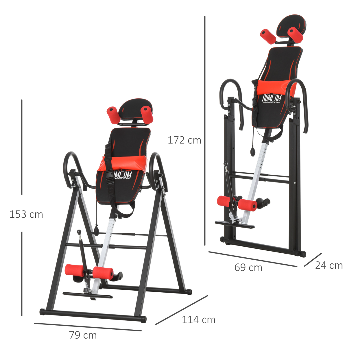 Ultimate Adjustable Inversion Table with Safety Belt for Pain Relief - HOMCOM - All Round Fitness