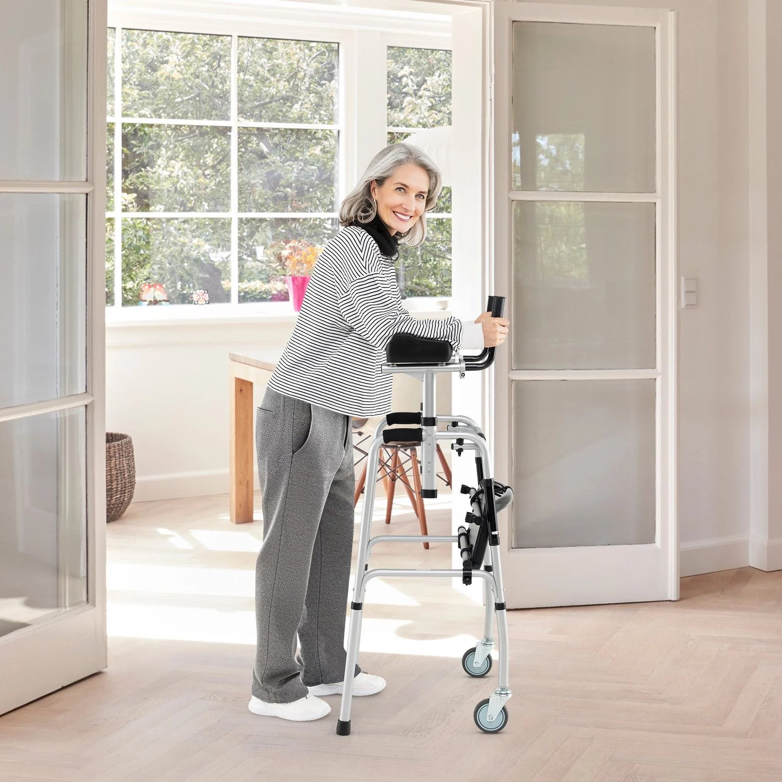 Premium Rolling Walker with Padded Seat and Dual High-Quality Wheels
