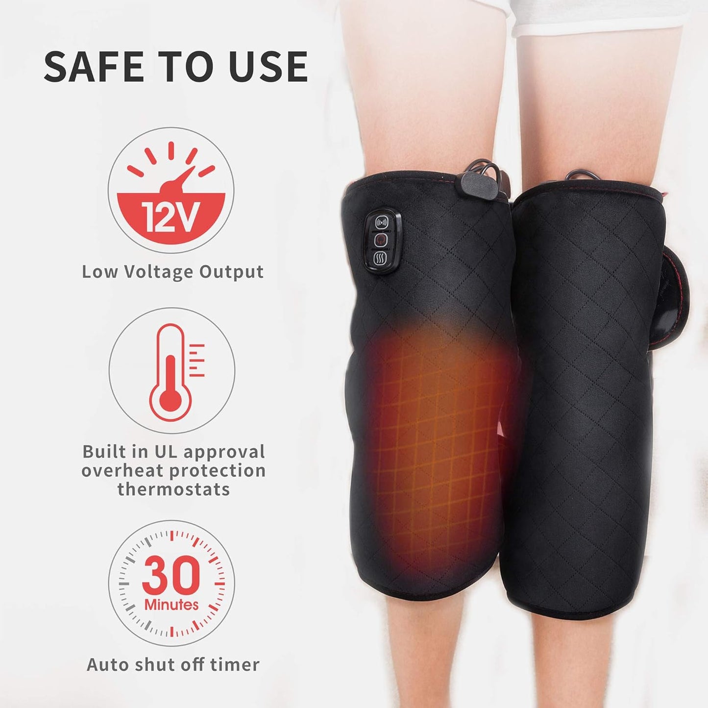 Comfier Heated Knee Massager with Vibration – Adjustable Knee and Leg Massager for Pain Relief & Relaxation | Soothing Heat Therapy with 5 Modes, 2 Heat Levels & Soft Velvet Fabric – Perfect Gift for Men & Women
