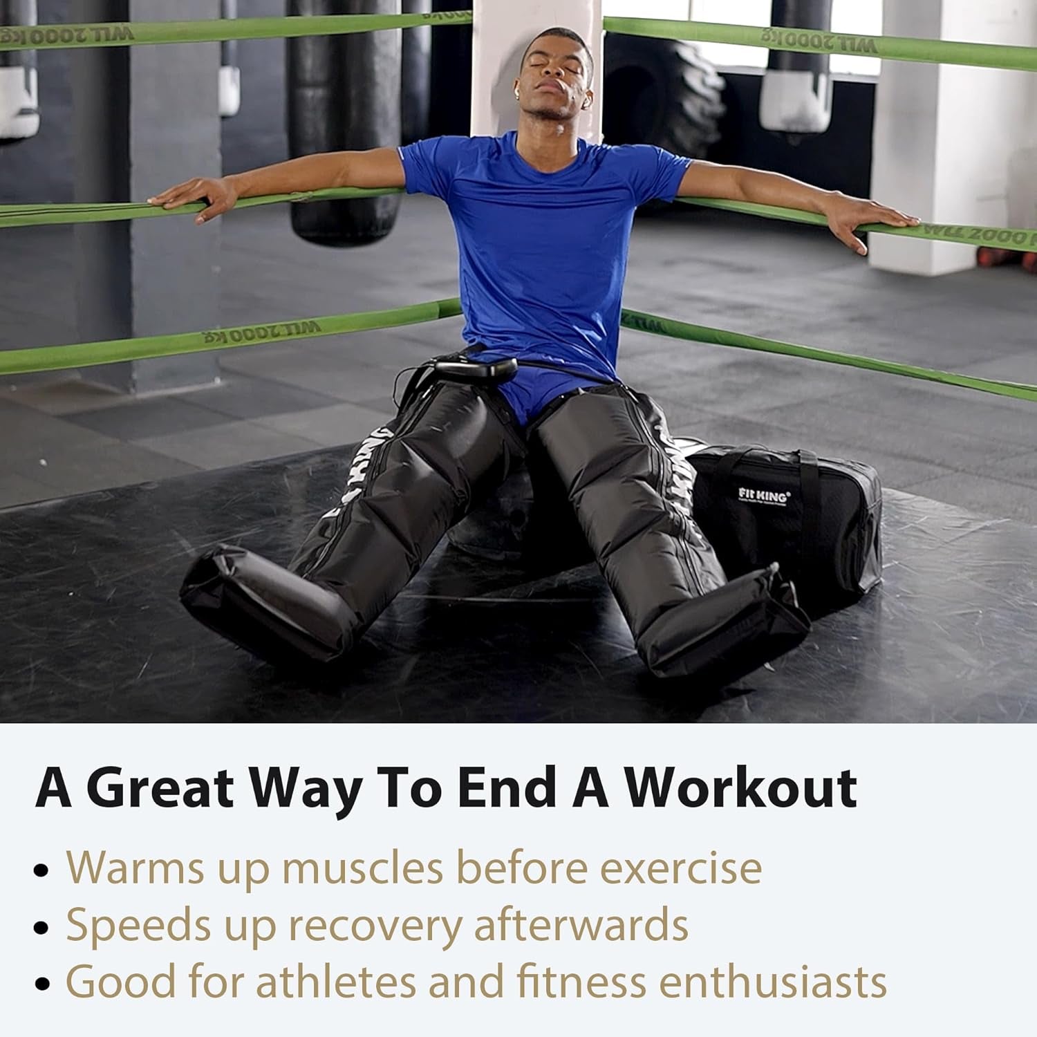 FIT KING Leg Recovery Boots | Compression Massage Machine for Pain Relief, Circulation & Muscle Recovery (Available in S / M / L)| Foot, Calf & Thigh Air Compression Massager with LCD Display