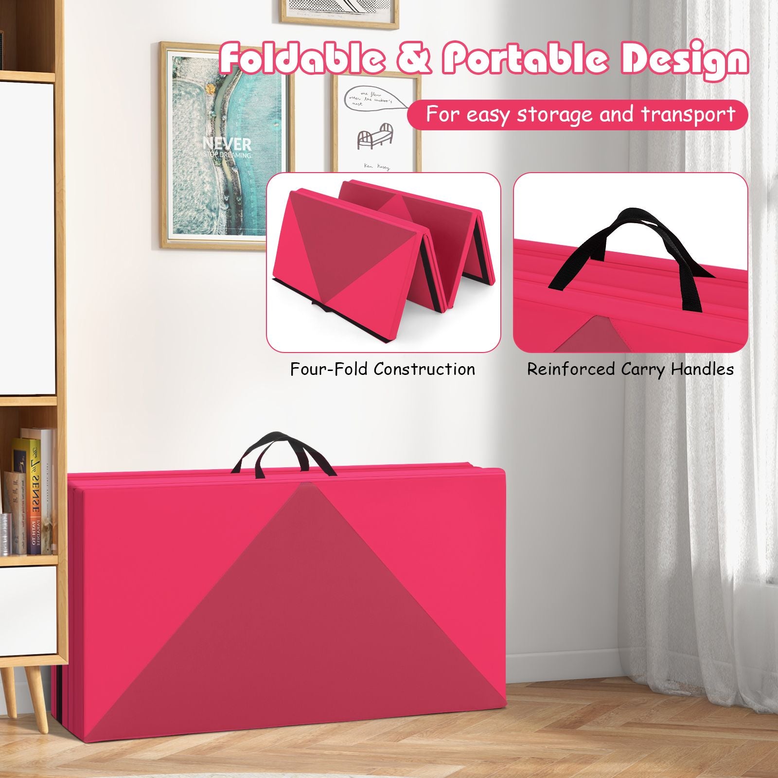 240 cm PU Leather Folding Gymnastics Mat