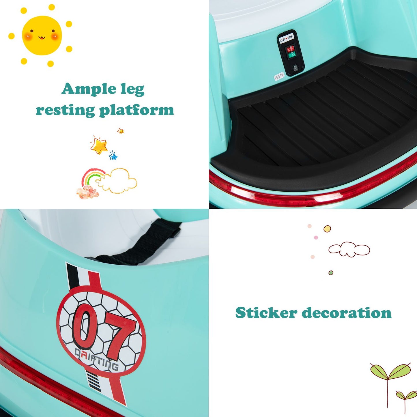 Children's Ride-On Bumper Car with Vibrant Flashing Lights and Music