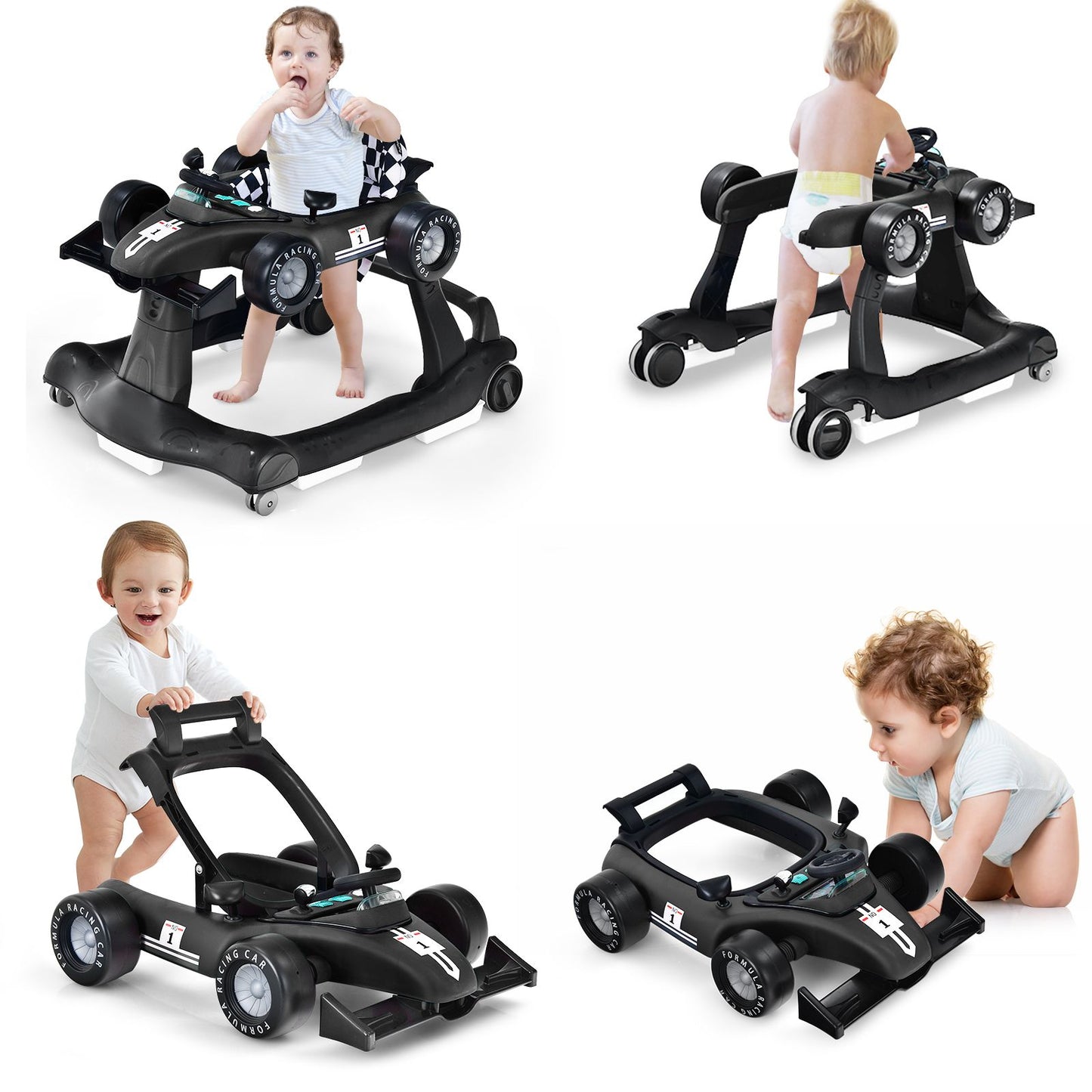 4-in-1 Adjustable Height and Speed Baby Push Walker