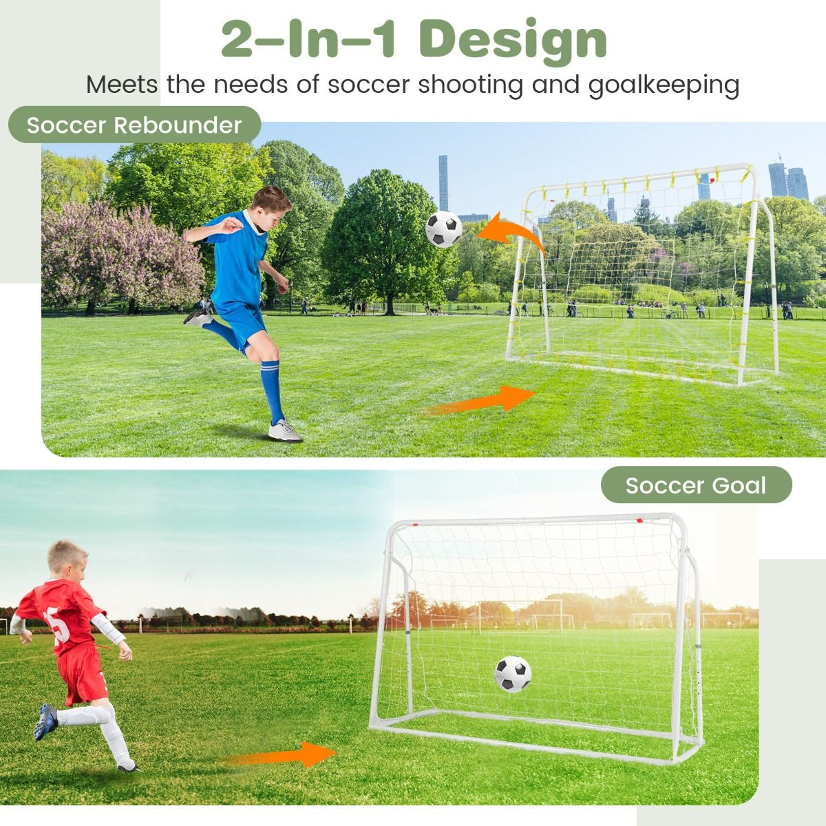 2-in-1 Soccer Rebounder and Goal for Children Aged 6 and Above
