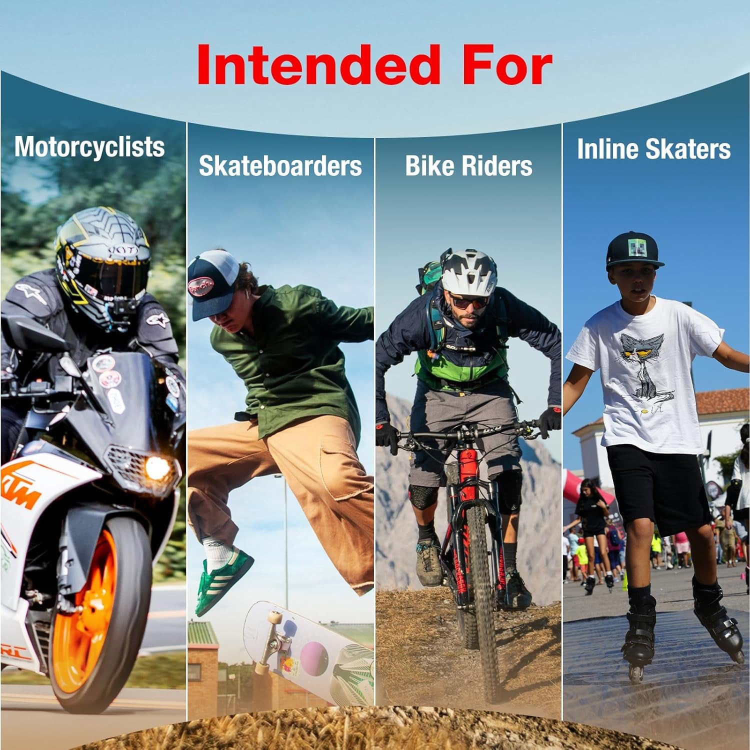 CE Level 1 Motorbike Knee Pads for Adults – Multi-Sport TPU Shell Protective Gear for Motocross, E-Bike, Skateboarding, Roller Skating, Scooter & MTB