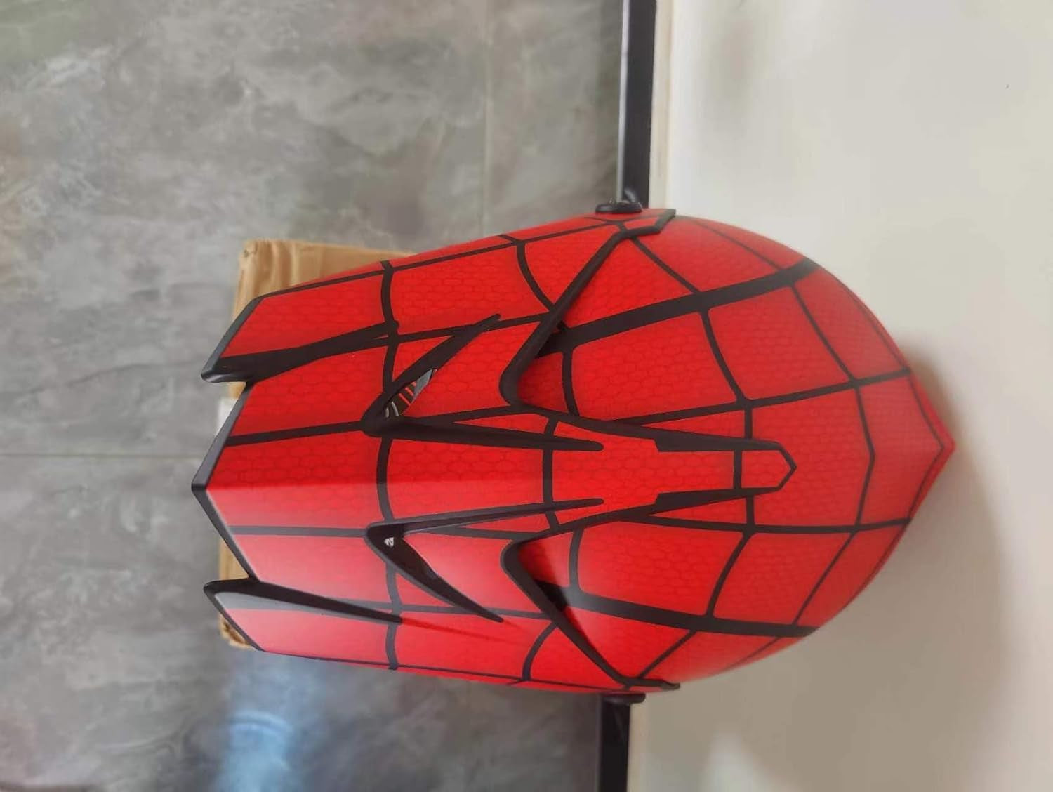 Full Face Red & Black Web Motocross Helmet Set – DOT Certified MTB MX ATV Dirt Bike Helmet with Goggles, Gloves & Mask | Adults & Youth Sizes