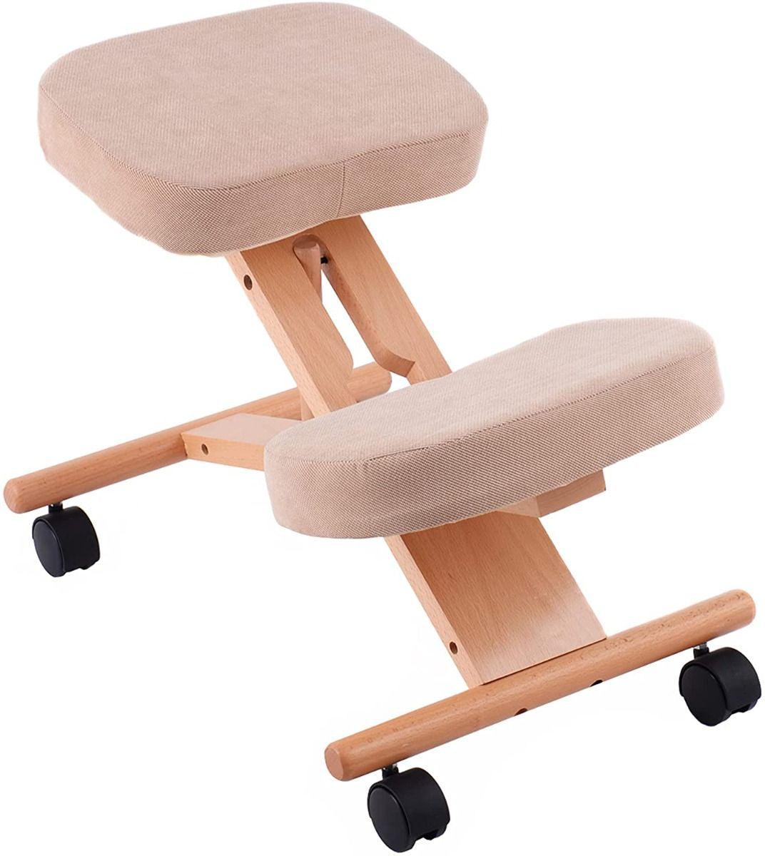 Adjustable Wood Posture Stool for Enhanced Comfort in Gaming and Computer Work