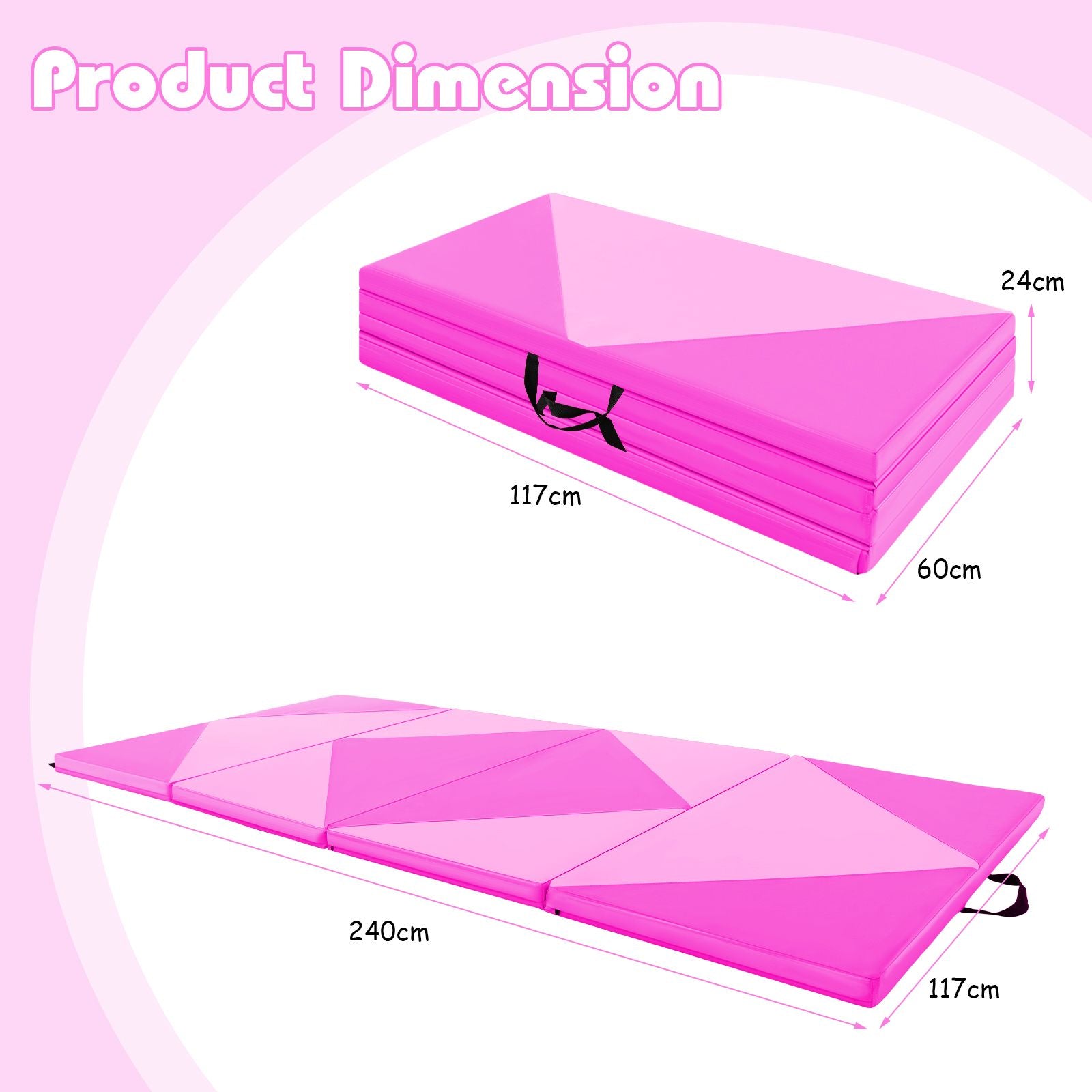 240 cm PU Leather Folding Gymnastics Mat