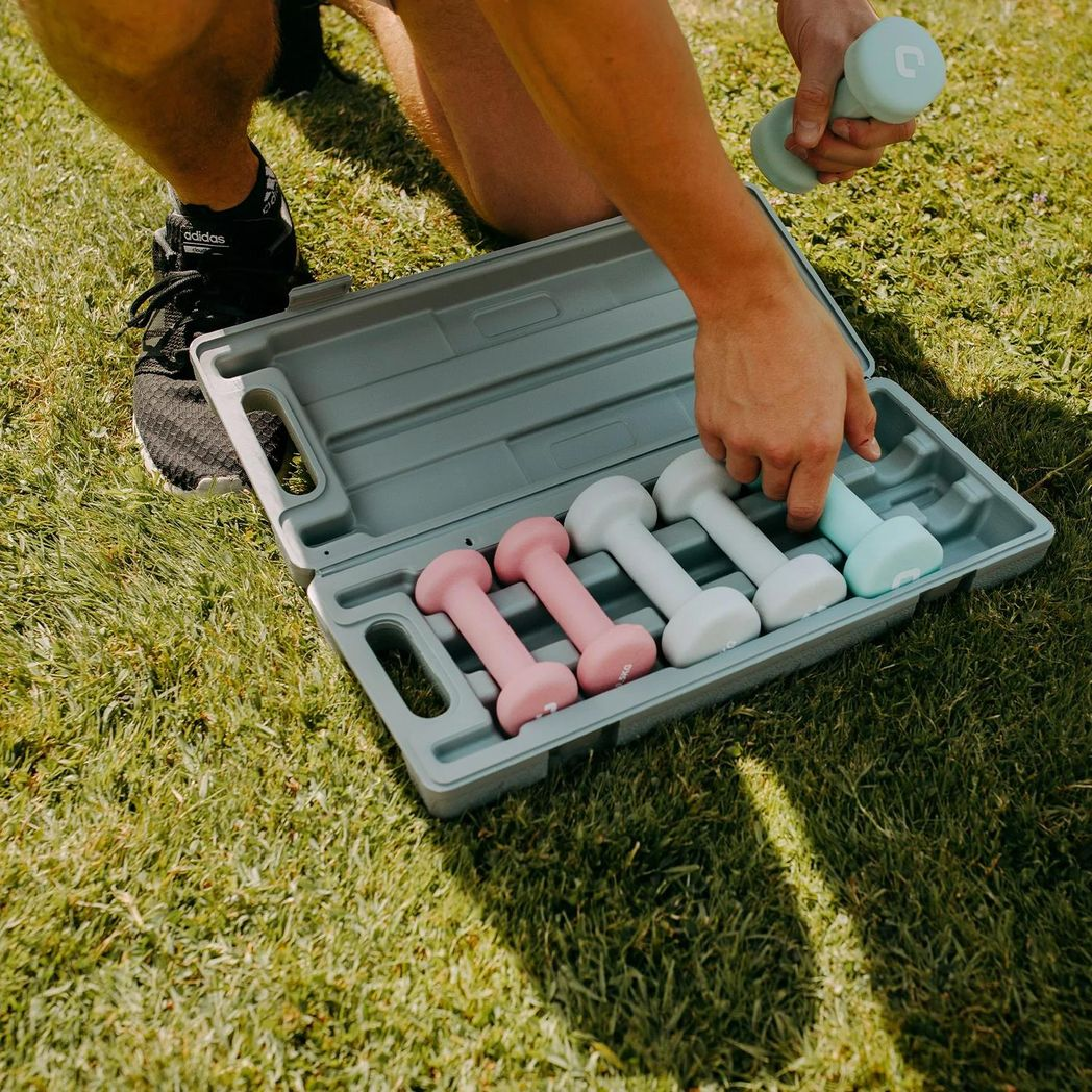 Gymcline Dumbbell Set 6KG – Multicoloured Vinyl Weights for Beginners & Cardio Training