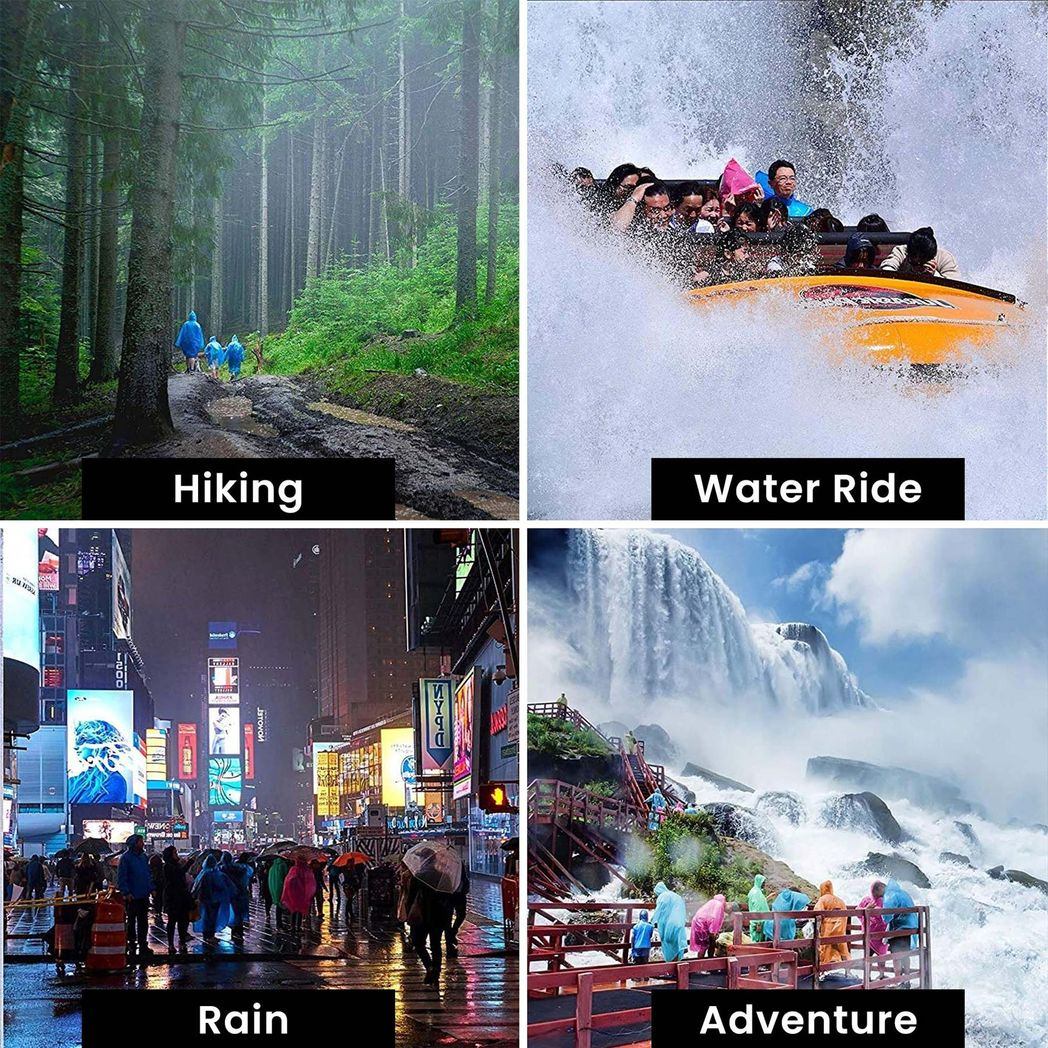 Emergency Rain Poncho Twin Pack – Lightweight, Waterproof, Unisex (Random Colour)