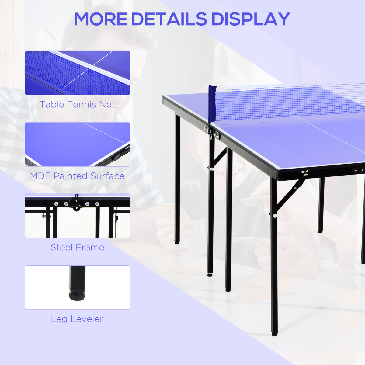 Portable Folding Mini Table Tennis Set - Fun Game for Family & Friends! - All Round Fitness