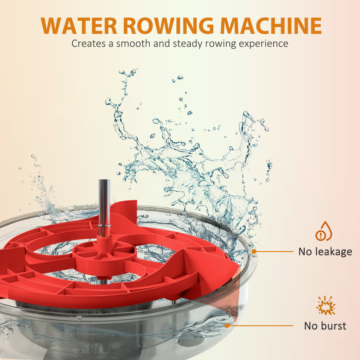 SPORTNOW Foldable Water Rowing Machine with Wheels & LCD Display – Black