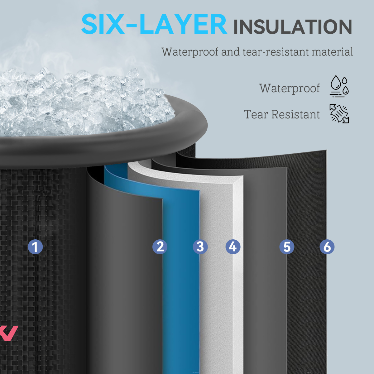 SPORTNOW Portable Ice Bath Tub 300L – Outdoor Cold Water Therapy Recovery Tub, Black