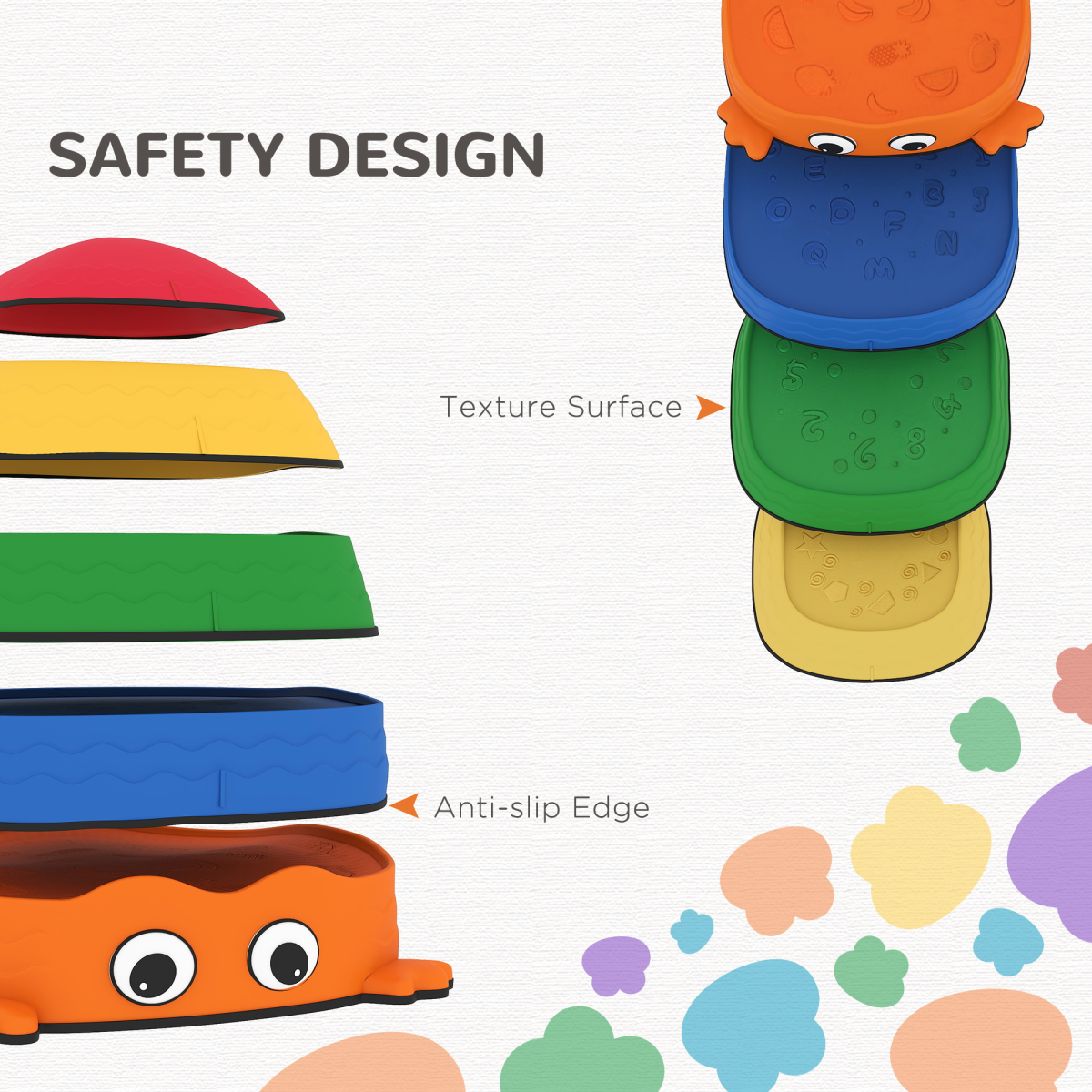 AIYAPLAY 5-Piece Kids Frog-Shaped Stepping Stones – Balance & Sensory Play