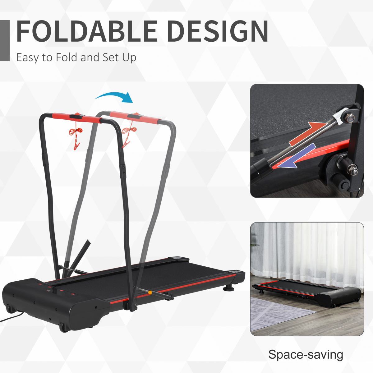 Walking Machine with LED Display & Remote Control – Foldable Treadmill for Home Fitness (1–6km/h) - All Round Fitness