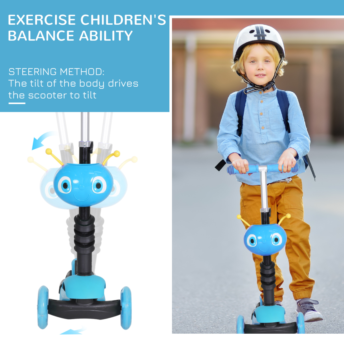 5-in-1 Kids Kick Scooter with Removable Seat & Adjustable Handle – 3-Wheel Design