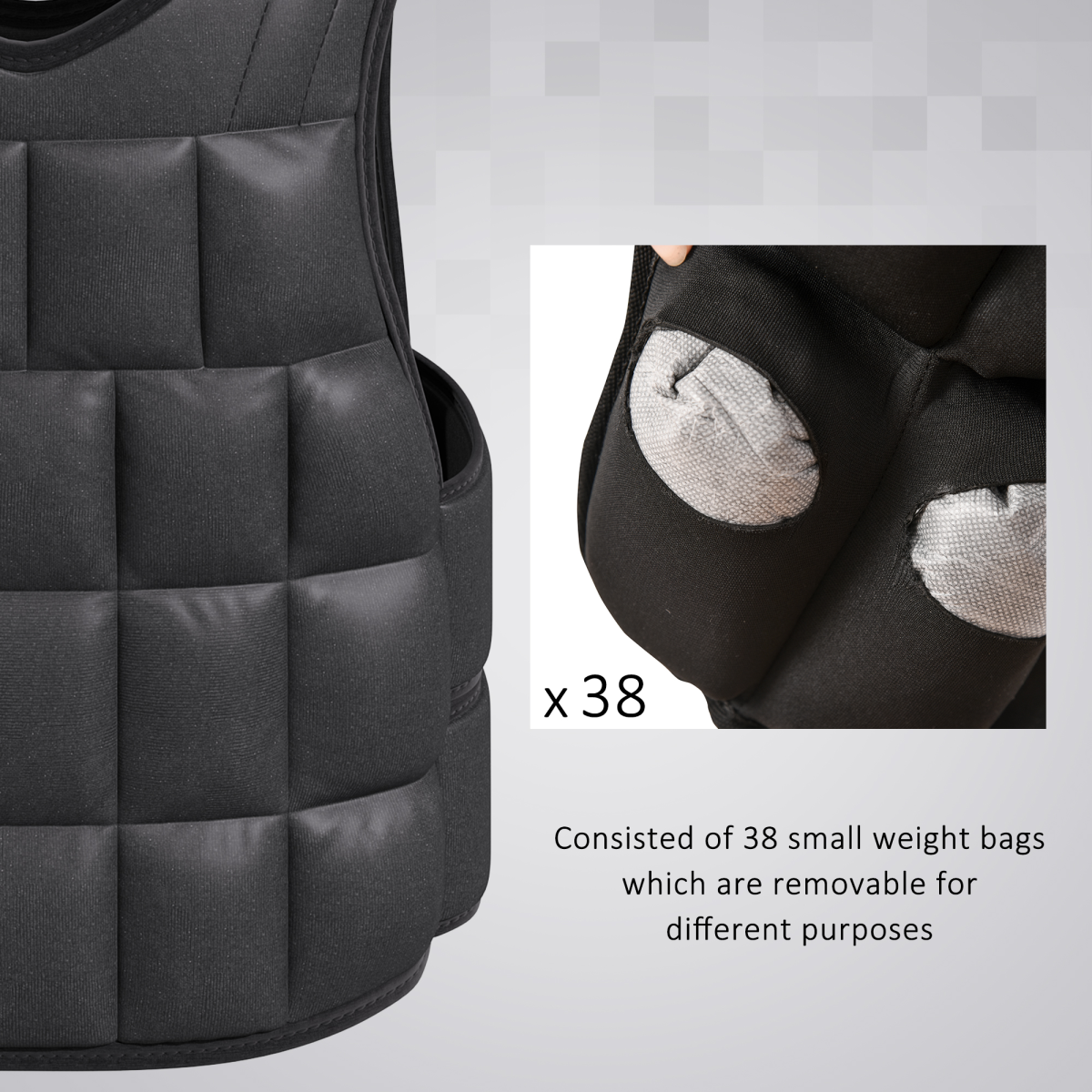 15KG Adjustable Weight Vest for Enhanced Training & Weight Loss - Black HOMCOM - All Round Fitness
