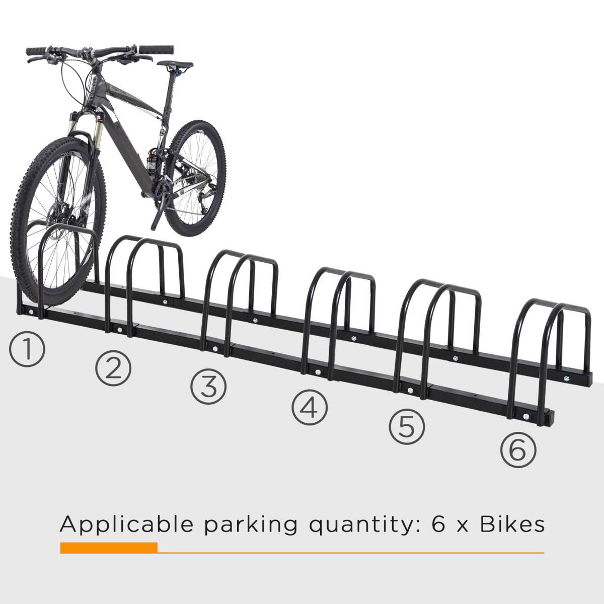 Secure 6-Bike Storage Rack - Heavy-Duty Locking Floor & Wall Mount - Black - All Round Fitness