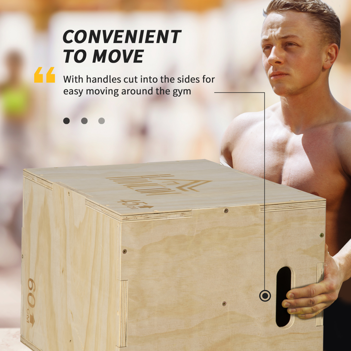 HOMCOM 3-in-1 Adjustable Wooden Plyo Box - Boost Agility & Power at Home! - All Round Fitness