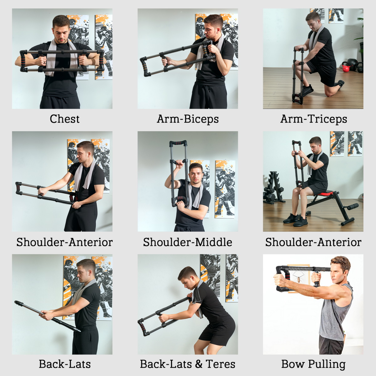 Adjustable Chest Expander – 10-50kg Resistance Strength Training for Men & Women