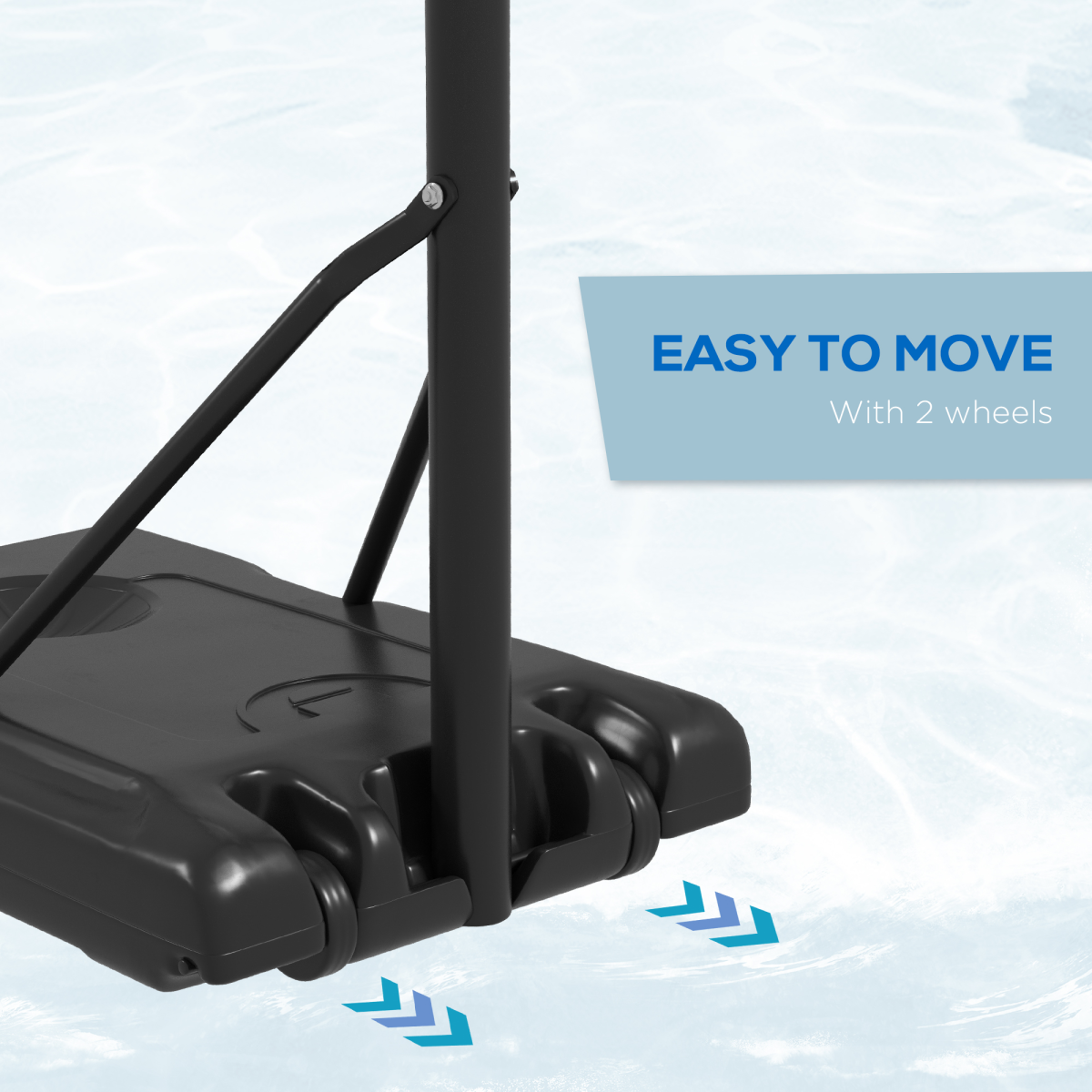 Basketball Backboard Hoop Net Set with Wheels, 182–213cm, Black