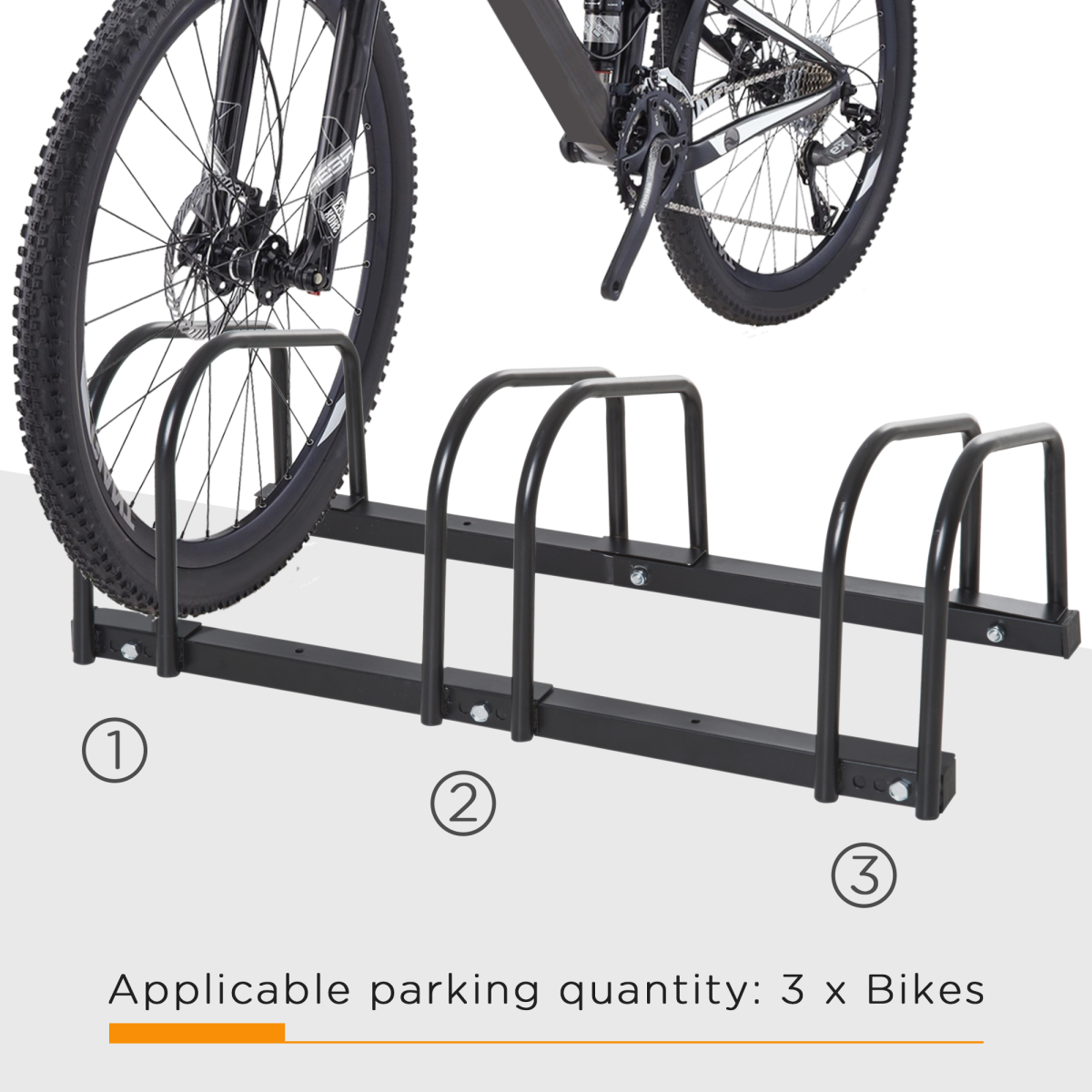 Secure 3-Bike Parking Rack - Durable Locking Stand for Home & Garden - All Round Fitness