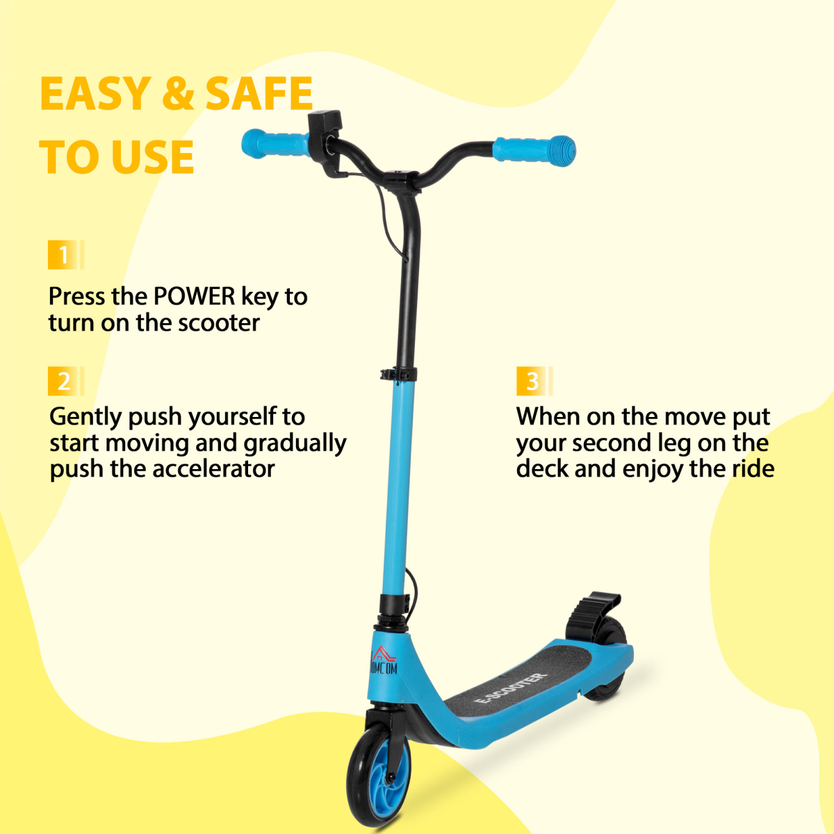 120W HOMCOM Electric Scooter - Stylish, Fast, and Safe with Battery Display - All Round Fitness