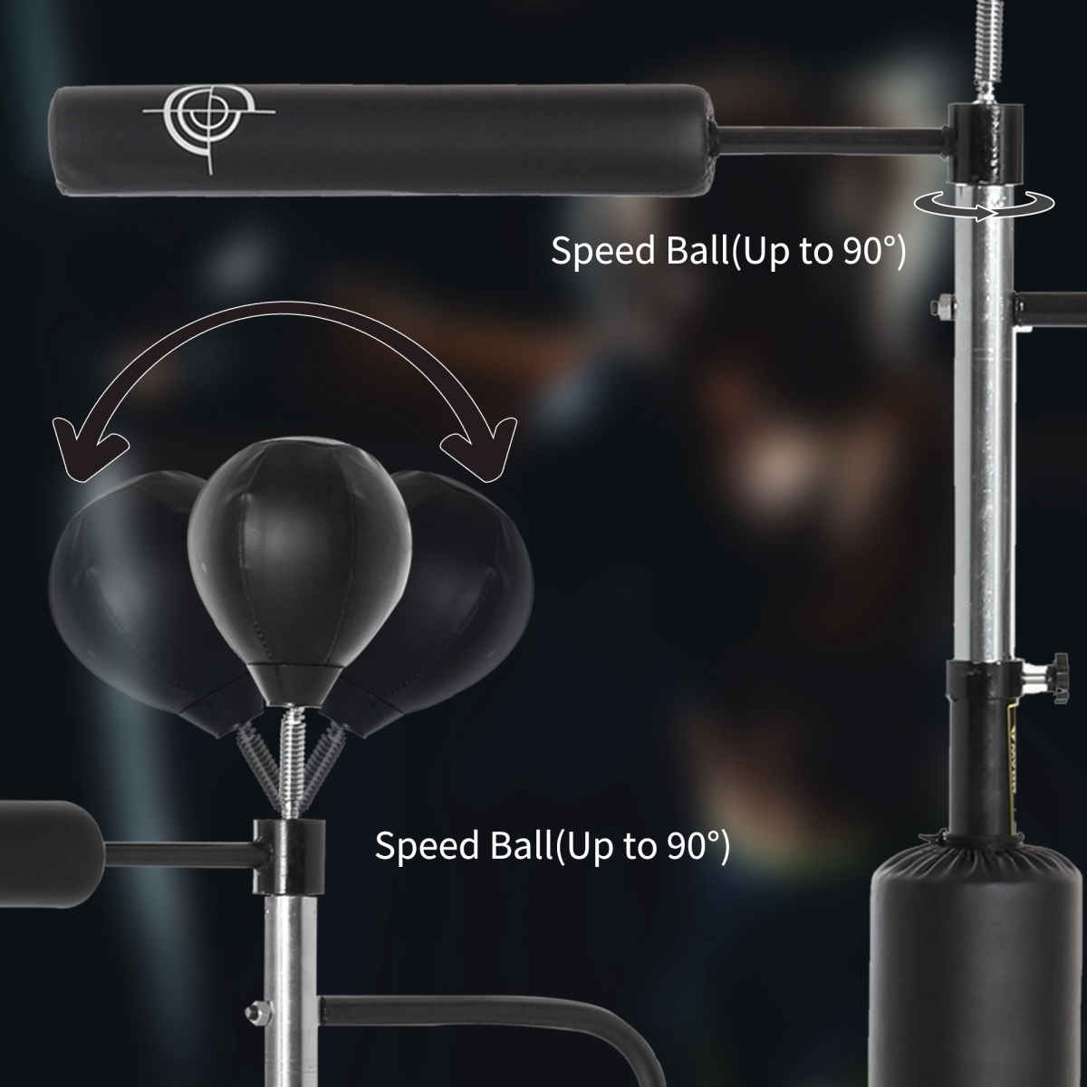 4-in-1 Adjustable Boxing Training Station with Reflex Bar, Double Speedballs & Punching Bag