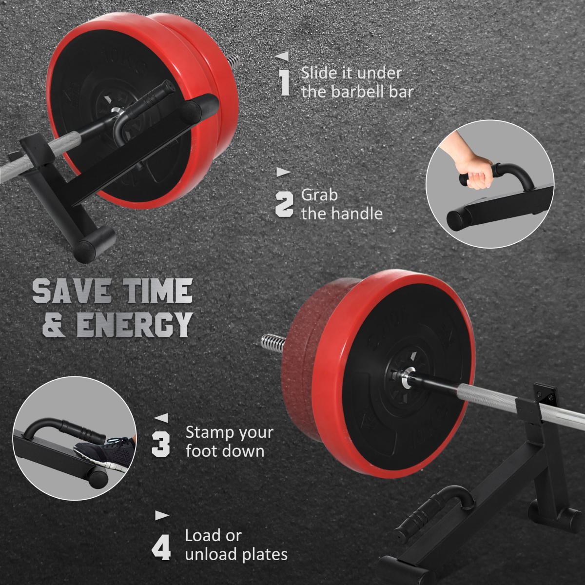 Deadlift Barbell Jack – Heavy Duty Steel with Non-Slip Handle, Easy Plate Loading (200kg Capacity) - All Round Fitness